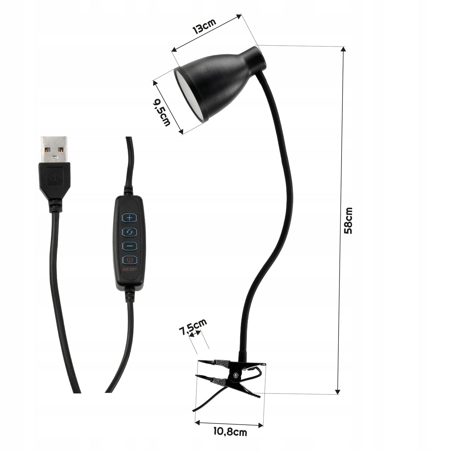 USB KNYGŲ SKAITYMO LEMPUTĖ, NAKTINĖ LEMPUTĖ SU SEGTUKU, DAUGIAFUNKCĖ LED