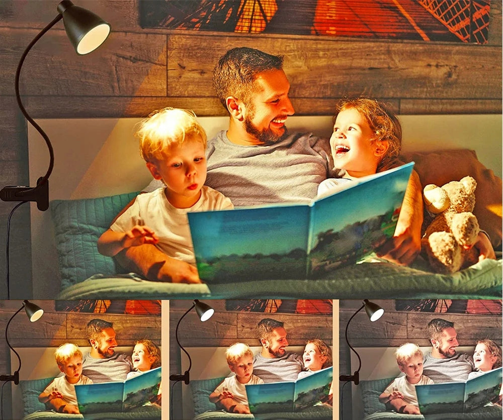 USB KNYGŲ SKAITYMO LEMPUTĖ, NAKTINĖ LEMPUTĖ SU SEGTUKU, DAUGIAFUNKCĖ LED