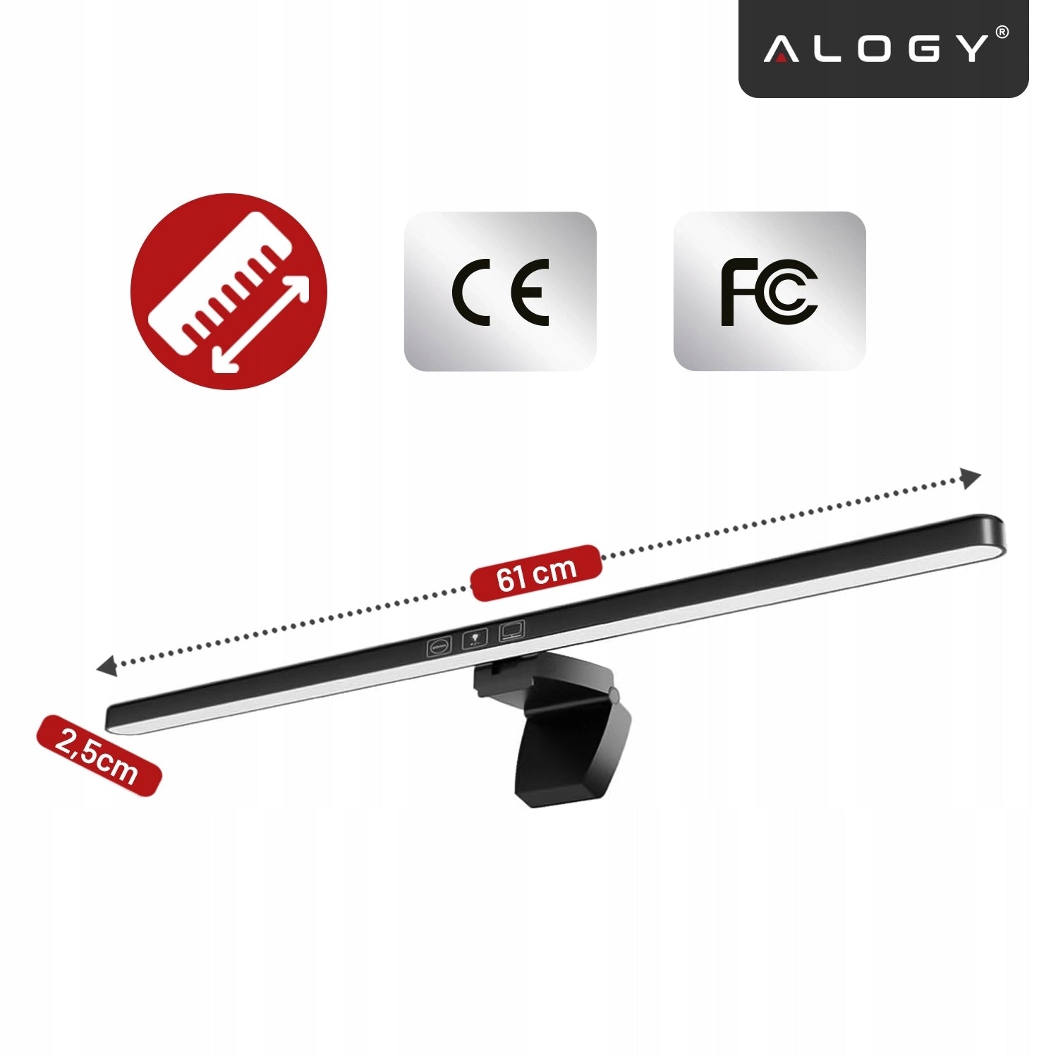 LED monitoriaus lemputė, plati stalas, reguliuojama, lietimui jautri, 60cm XL