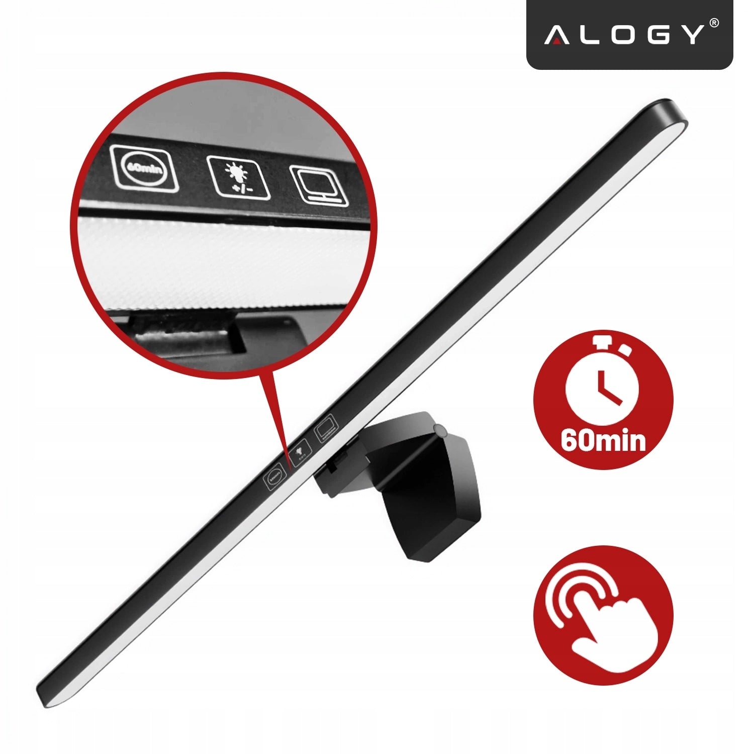 LED monitoriaus lemputė, plati stalas, reguliuojama, lietimui jautri, 60cm XL