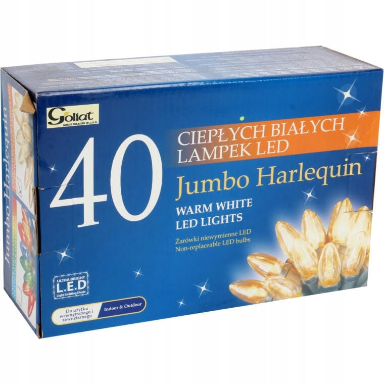 Kalėdinės lemputės "JUMBO" 40 LED žvakutės Šiltai balta 8,9 m Šventinės Goliat