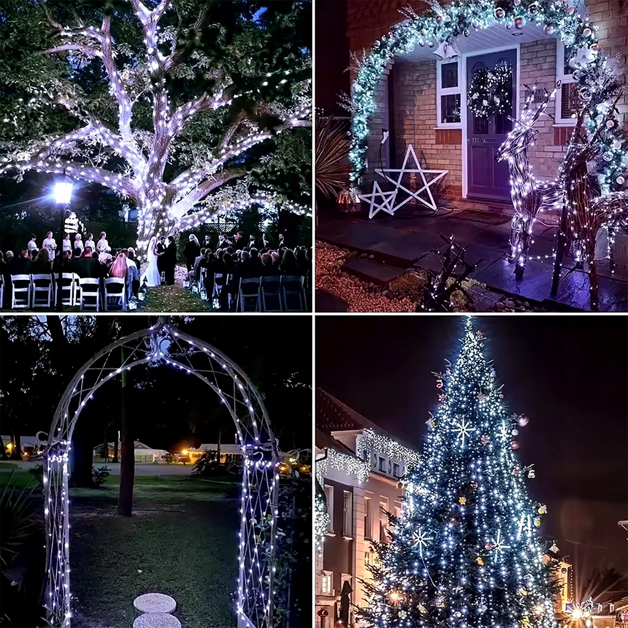 SAULĖS ŽIBINTELIAI "RYŽIAI" 50M 500 LED sodas girliandos LED ŽIBINTELIAI