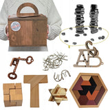 LOGIC BOX magnetiniai akmenukai + didelis metalo ir medžio galvosūkių rinkinys