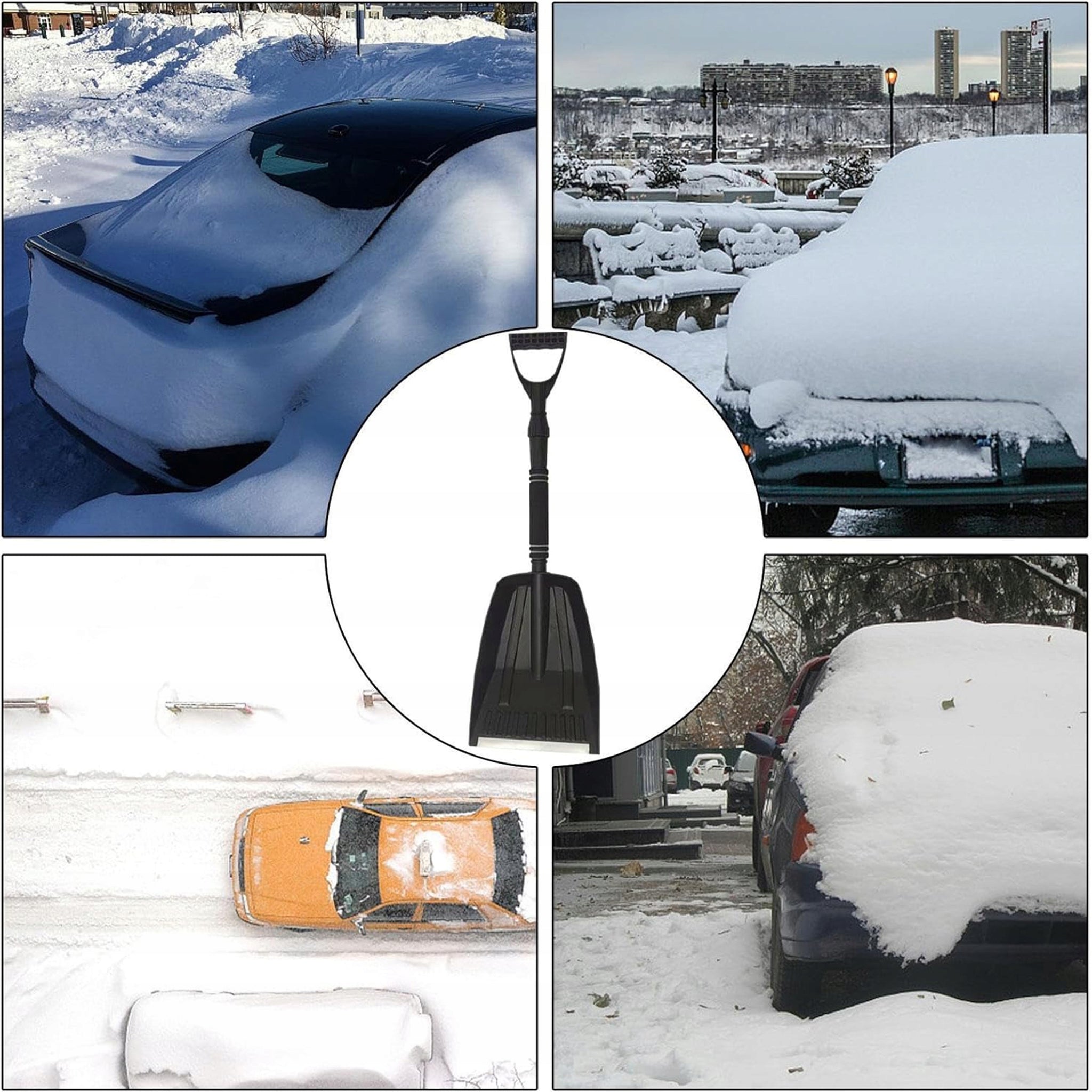 Sniego kastuvas automobiliui, tvirtas, sulankstomas, mini, sniego valymui