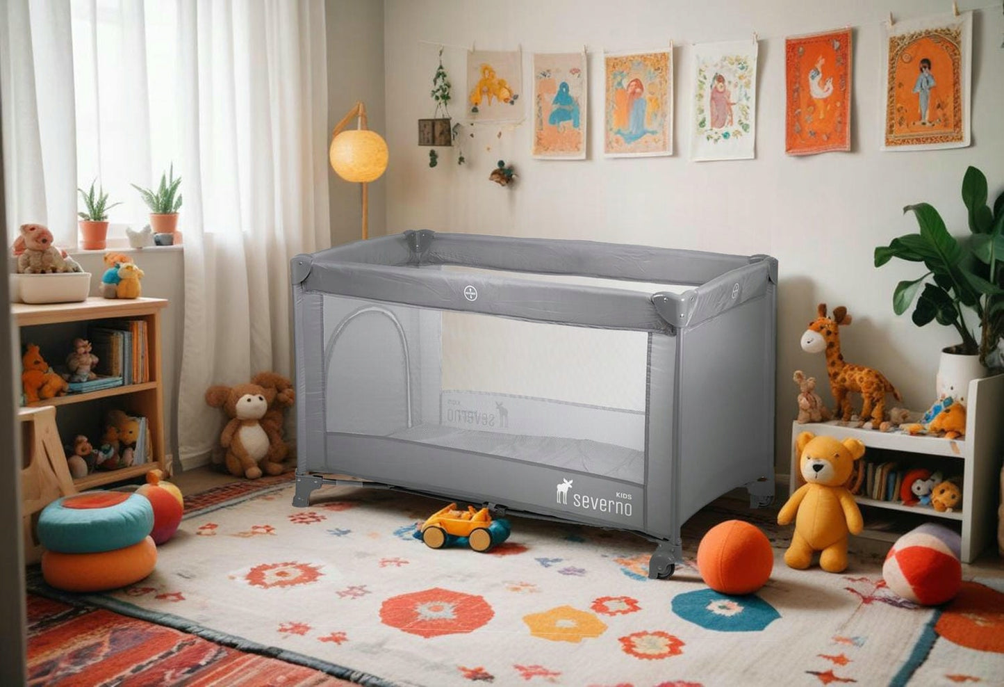 PREMIUM KELIONINĖ LOVYTĖ-TIRAS VAIKUI + ČIUŽINYS IR KREPŠYS