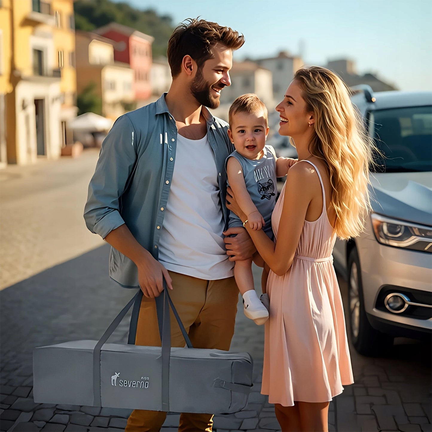 PREMIUM KELIONINĖ LOVYTĖ-TIRAS VAIKUI + ČIUŽINYS IR KREPŠYS