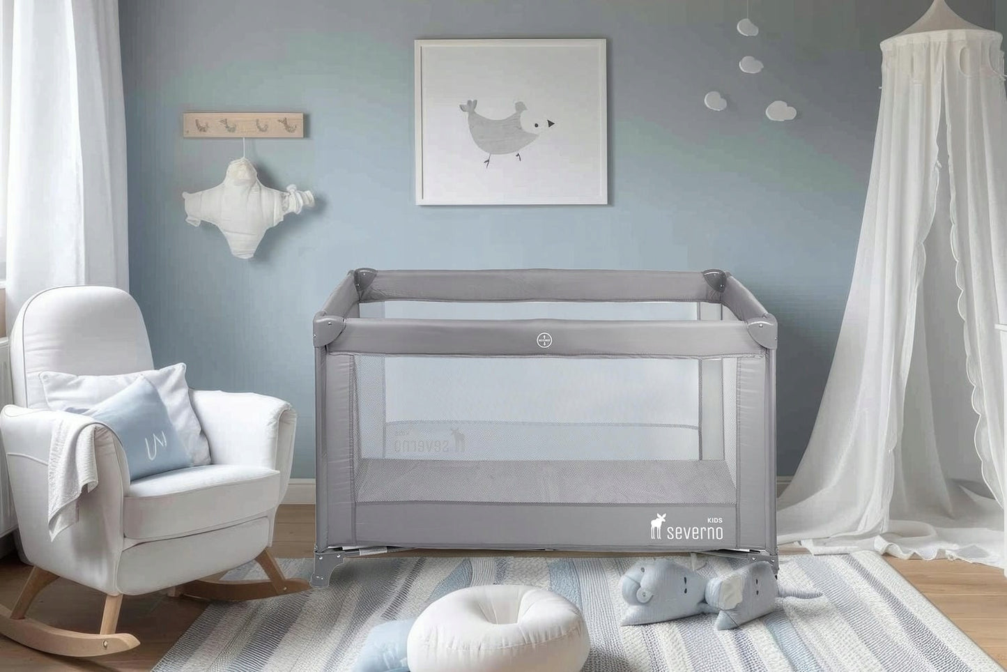 PREMIUM KELIONINĖ LOVYTĖ-TIRAS VAIKUI + ČIUŽINYS IR KREPŠYS