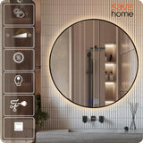 LED VONIOS VEIDRODIS 80 CM APVALUS APŠVIESTAS LIEČIAMASIS NE RASO 3 SPALVOS