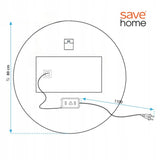 LED VONIOS VEIDRODIS 80 CM APVALUS APŠVIESTAS LIEČIAMASIS NE RASO 3 SPALVOS