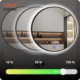 LED VONIOS VEIDRODIS 80 CM APVALUS APŠVIESTAS LIEČIAMASIS NE RASO 3 SPALVOS