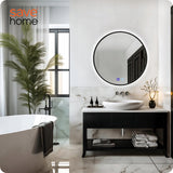 LED VONIOS VEIDRODIS 80 CM APVALUS APŠVIESTAS LIEČIAMASIS NE RASO 3 SPALVOS