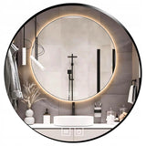 LED VONIOS VEIDRODIS 80 CM APVALUS APŠVIESTAS LIEČIAMASIS NE RASO 3 SPALVOS