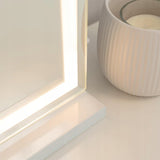 Tualetinis veidrodis su LED apšvietimu 58x43 cm, Holivudo stiliaus veidrodis su USB apšvietimu