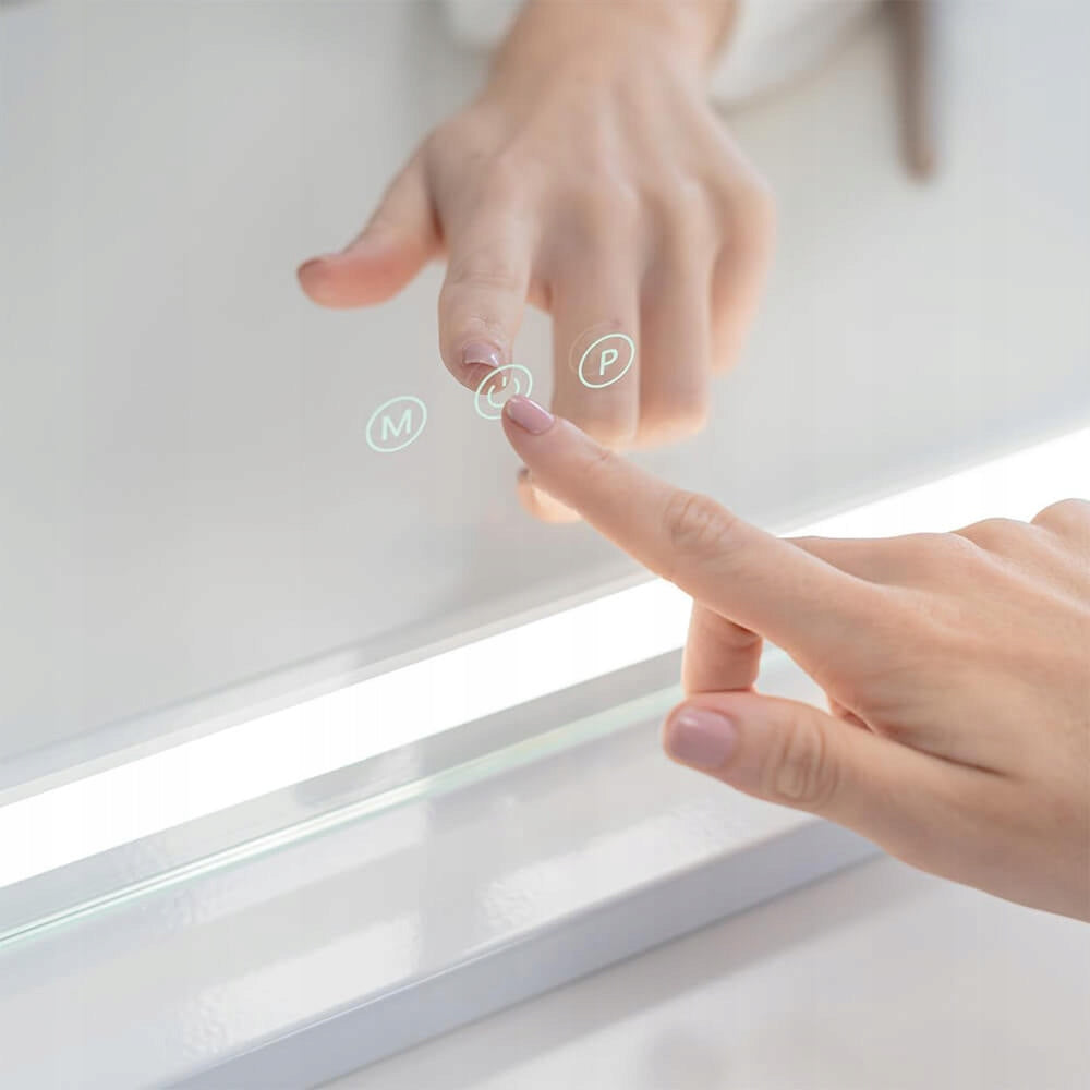 Tualetinis veidrodis su LED apšvietimu 58x43 cm, Holivudo stiliaus veidrodis su USB apšvietimu