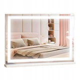 Tualetinis veidrodis su LED apšvietimu 58x43 cm, Holivudo stiliaus veidrodis su USB apšvietimu