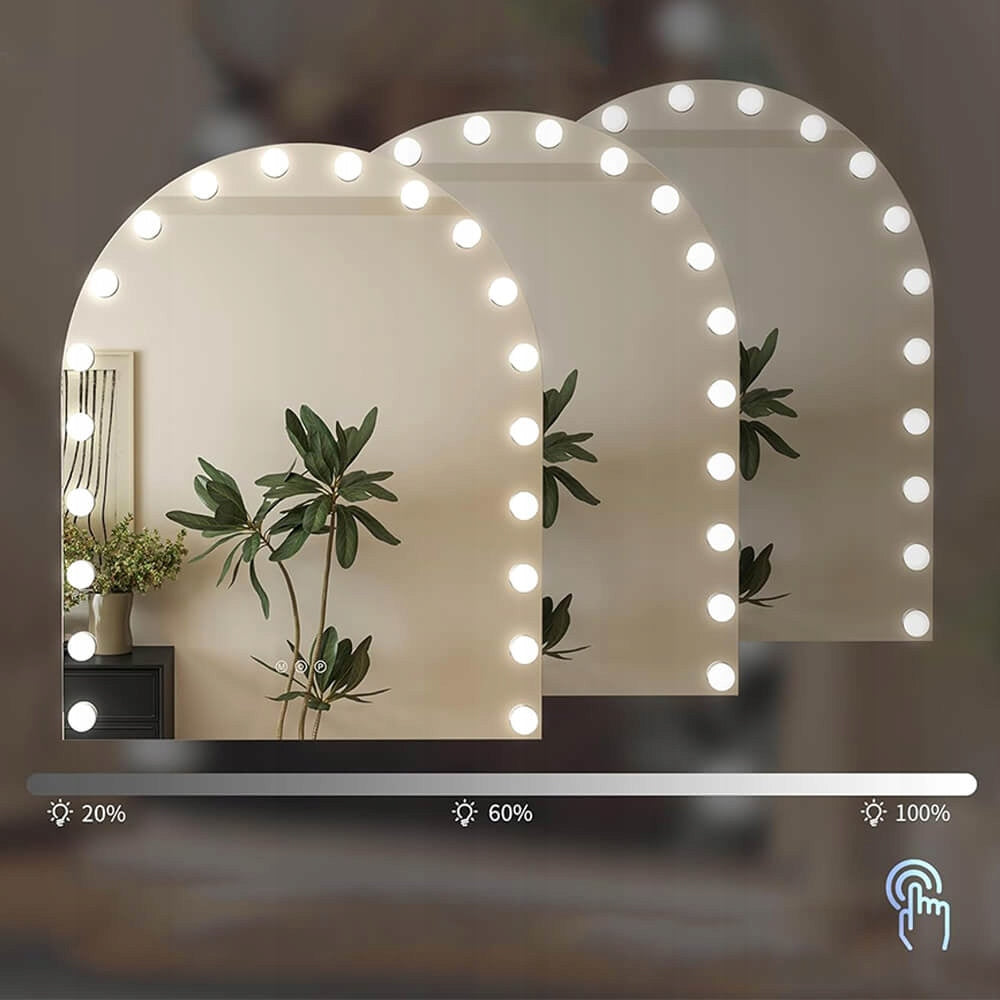 Makiažo veidrodis su Holivudo LED apšvietimu STOVINTIS 50x40 cm DOVANA