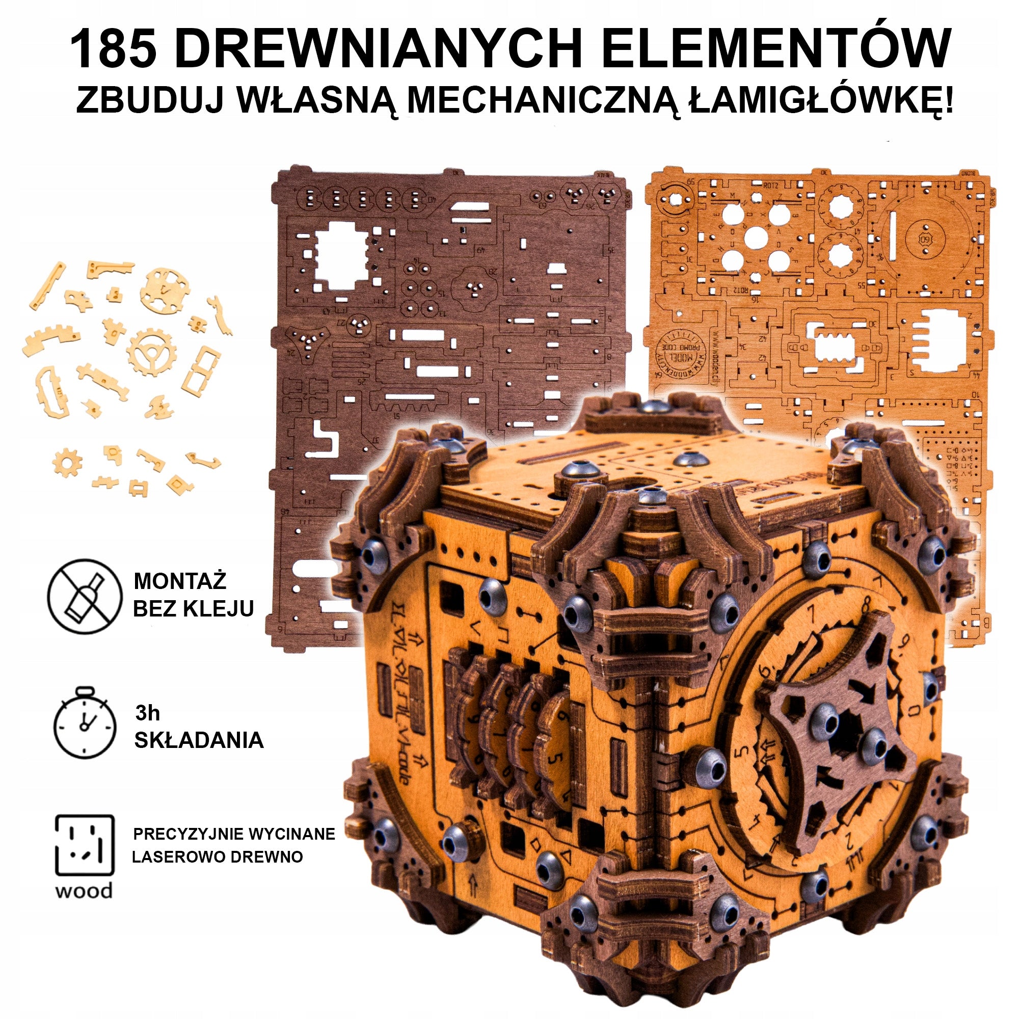 Dėlionė Tesseract "Escape Room" Dėžutė Medinė Dėlionė 3D Wooden.City