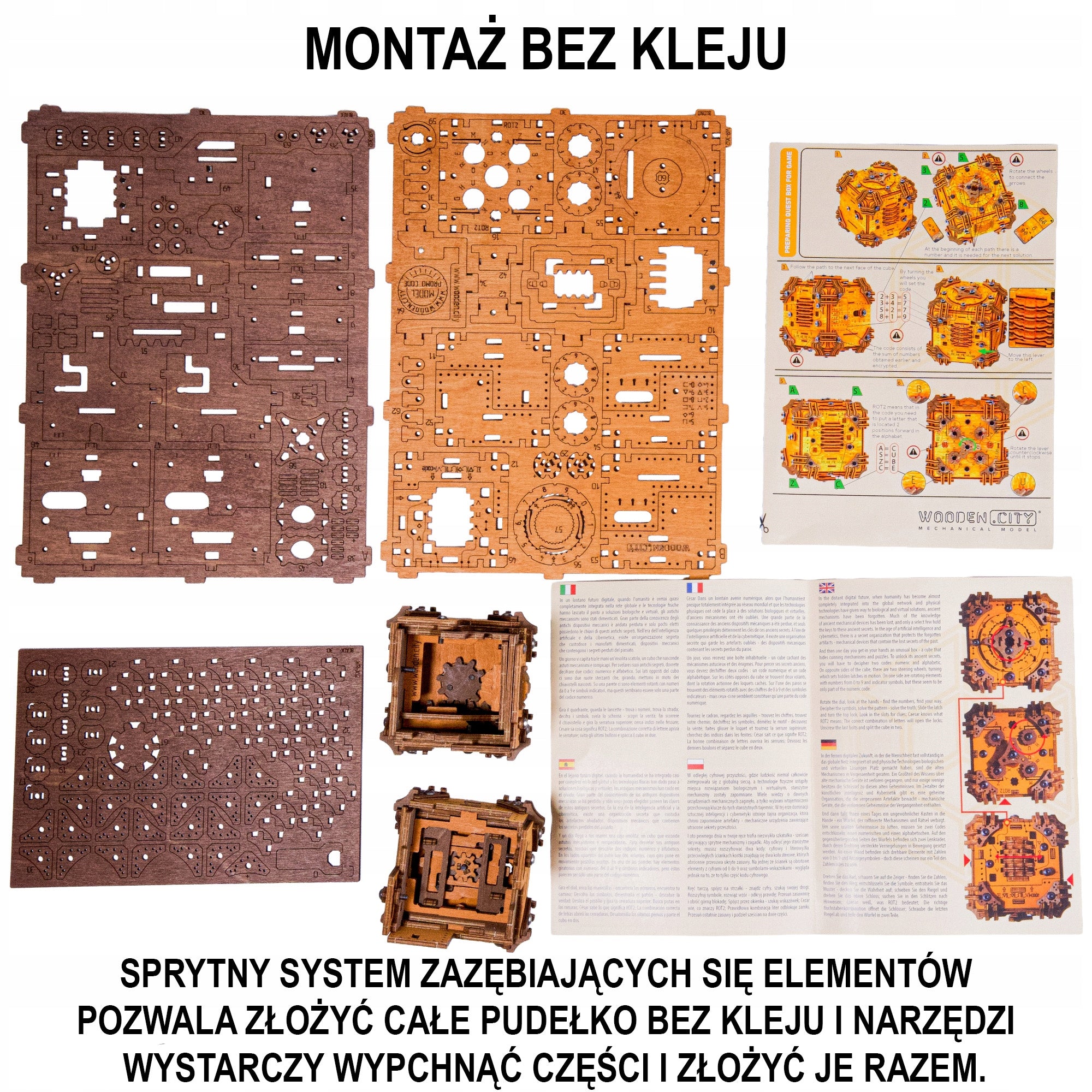 Dėlionė Tesseract "Escape Room" Dėžutė Medinė Dėlionė 3D Wooden.City