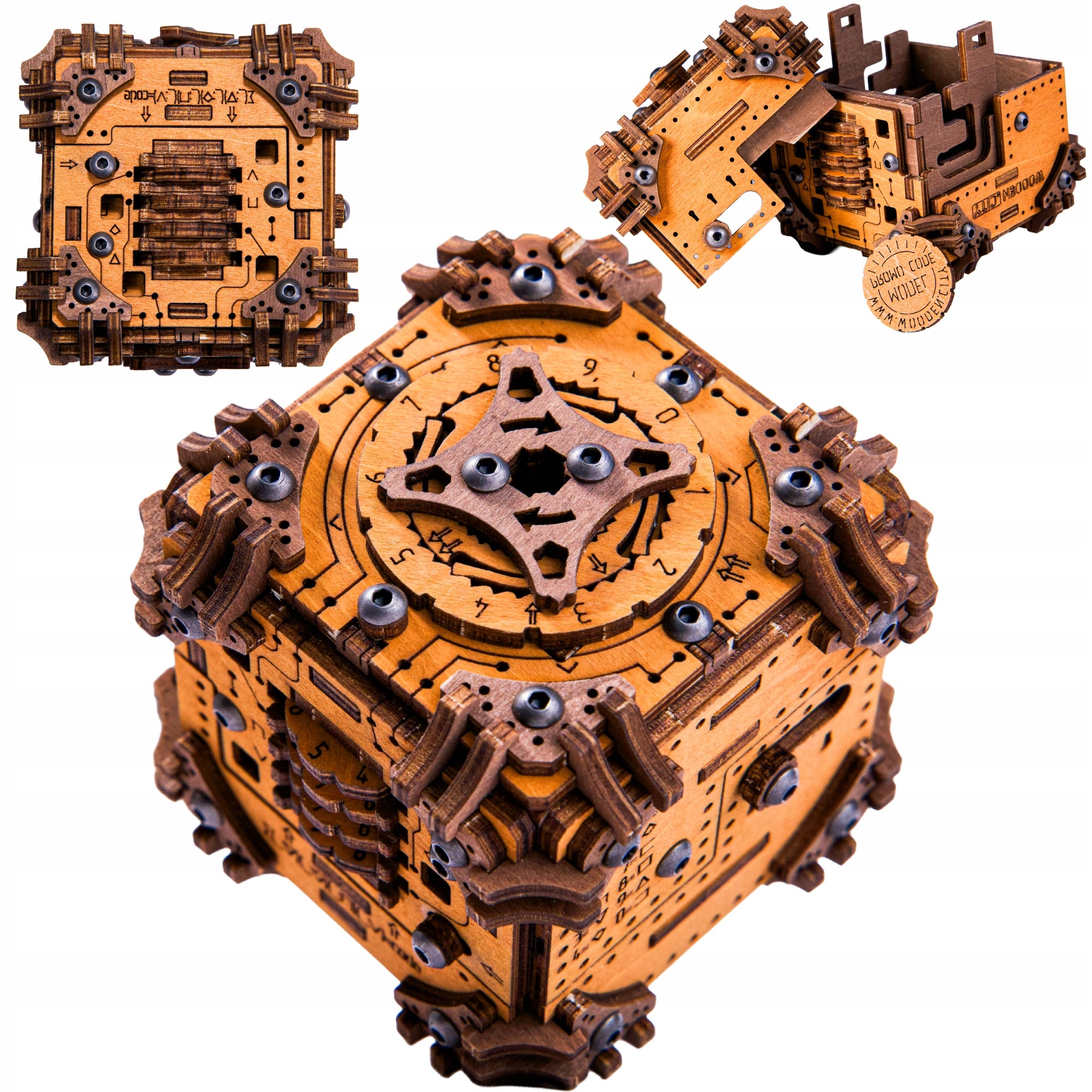 Dėlionė Tesseract "Escape Room" Dėžutė Medinė Dėlionė 3D Wooden.City