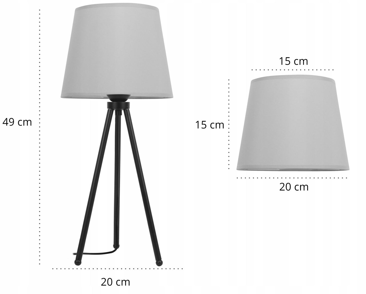 STALINĖ LEMPA NAKTINĖ TRIKOJĖ 49cm E27