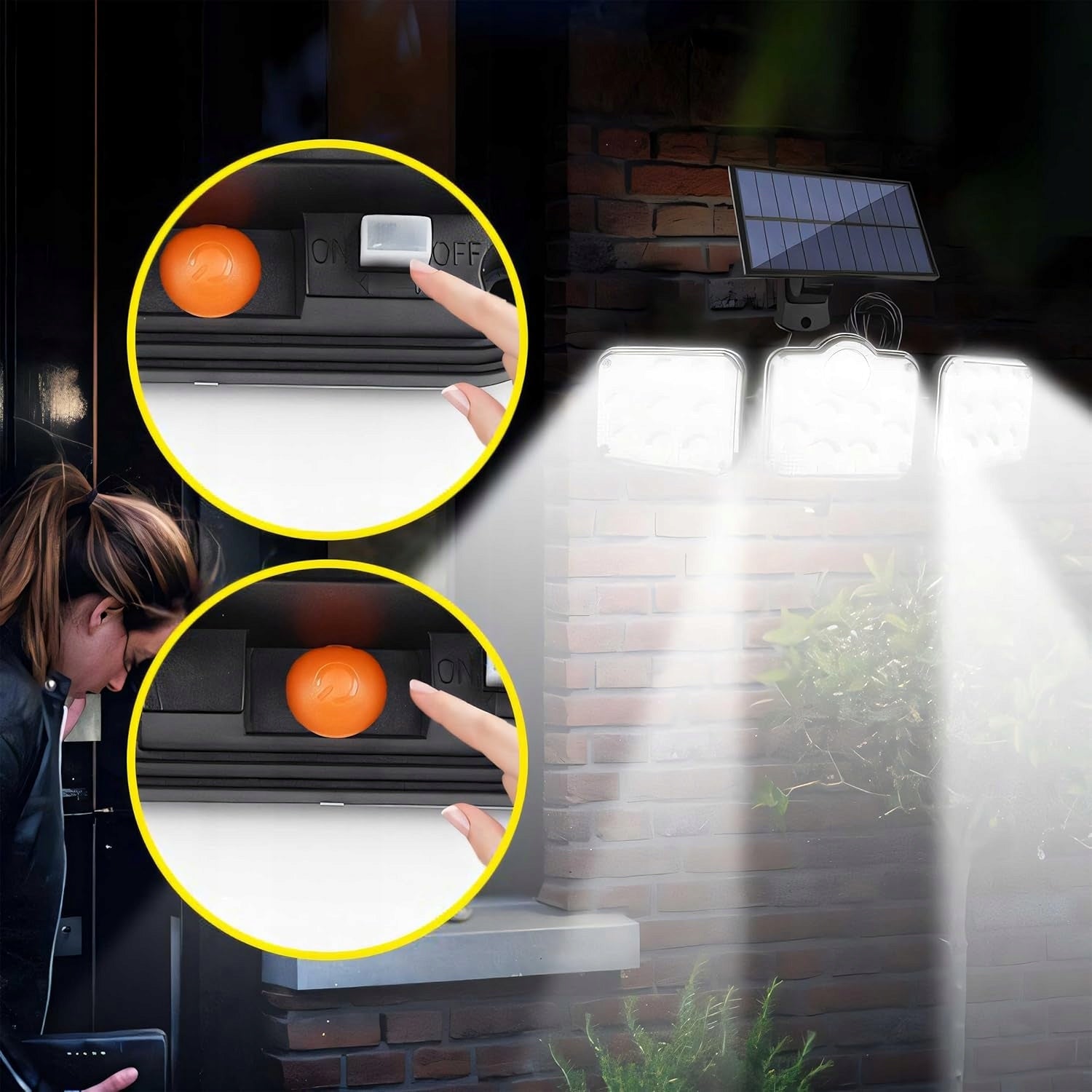 Lauko LED Saulės Prožektorius su Judesio ir Sutemų Jutikliais bei Nuotolinio Valdymo Pulteliu