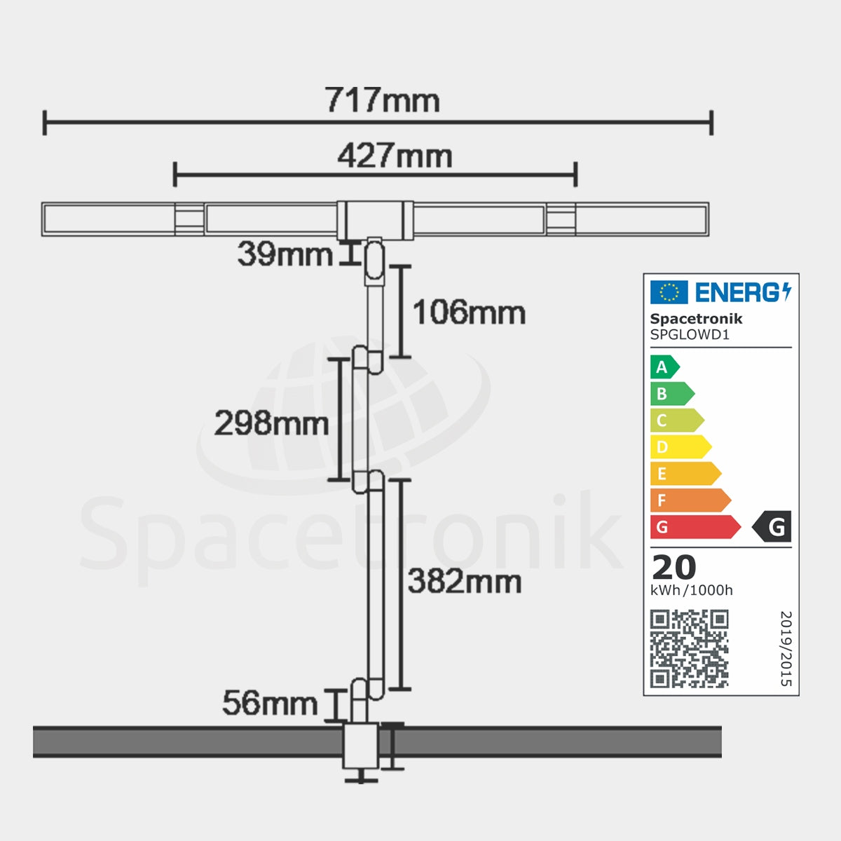LED braižymo stalinis šviestuvas, šviesos spalvos temperatūros reguliavimas Glow D1