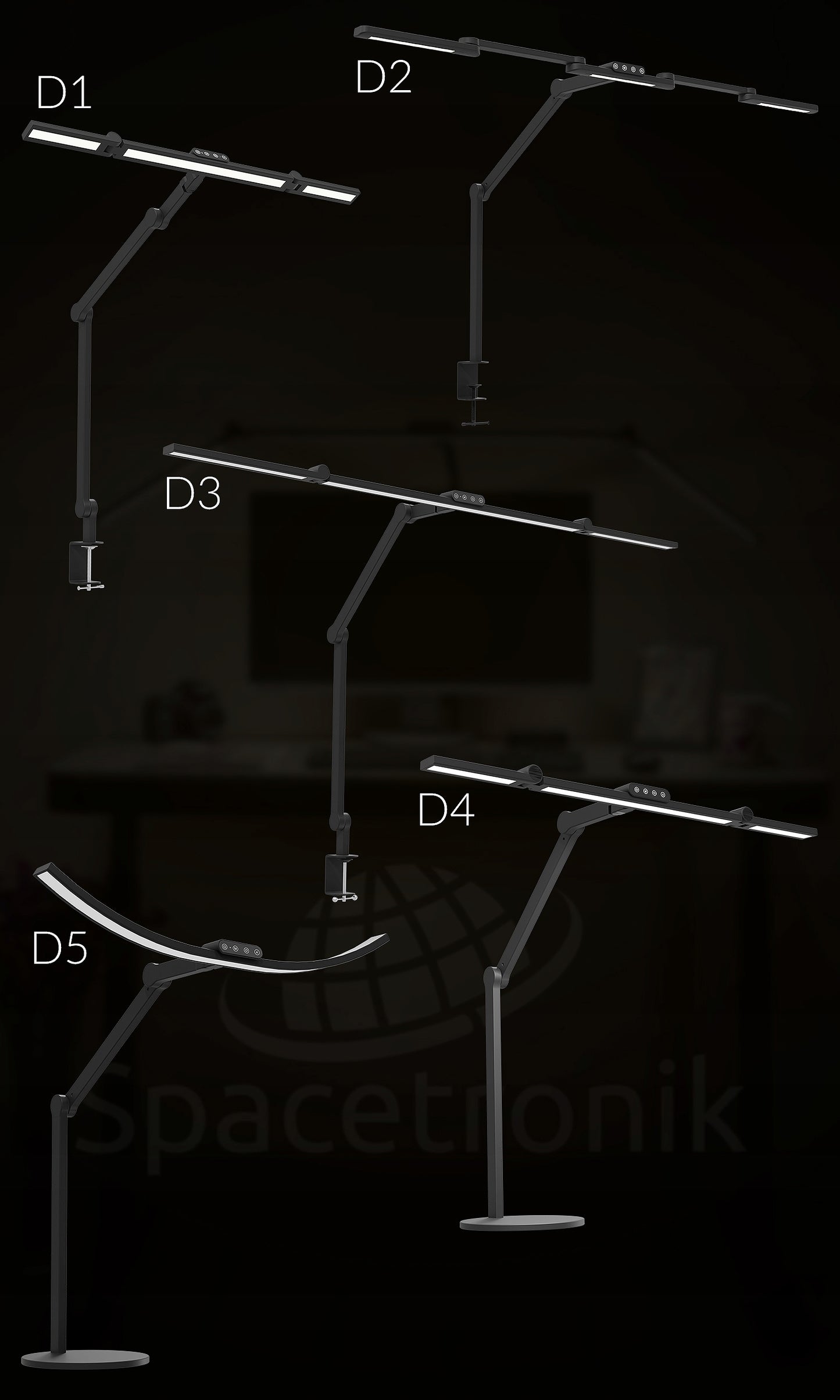 LED braižymo stalinis šviestuvas, šviesos spalvos temperatūros reguliavimas Glow D1