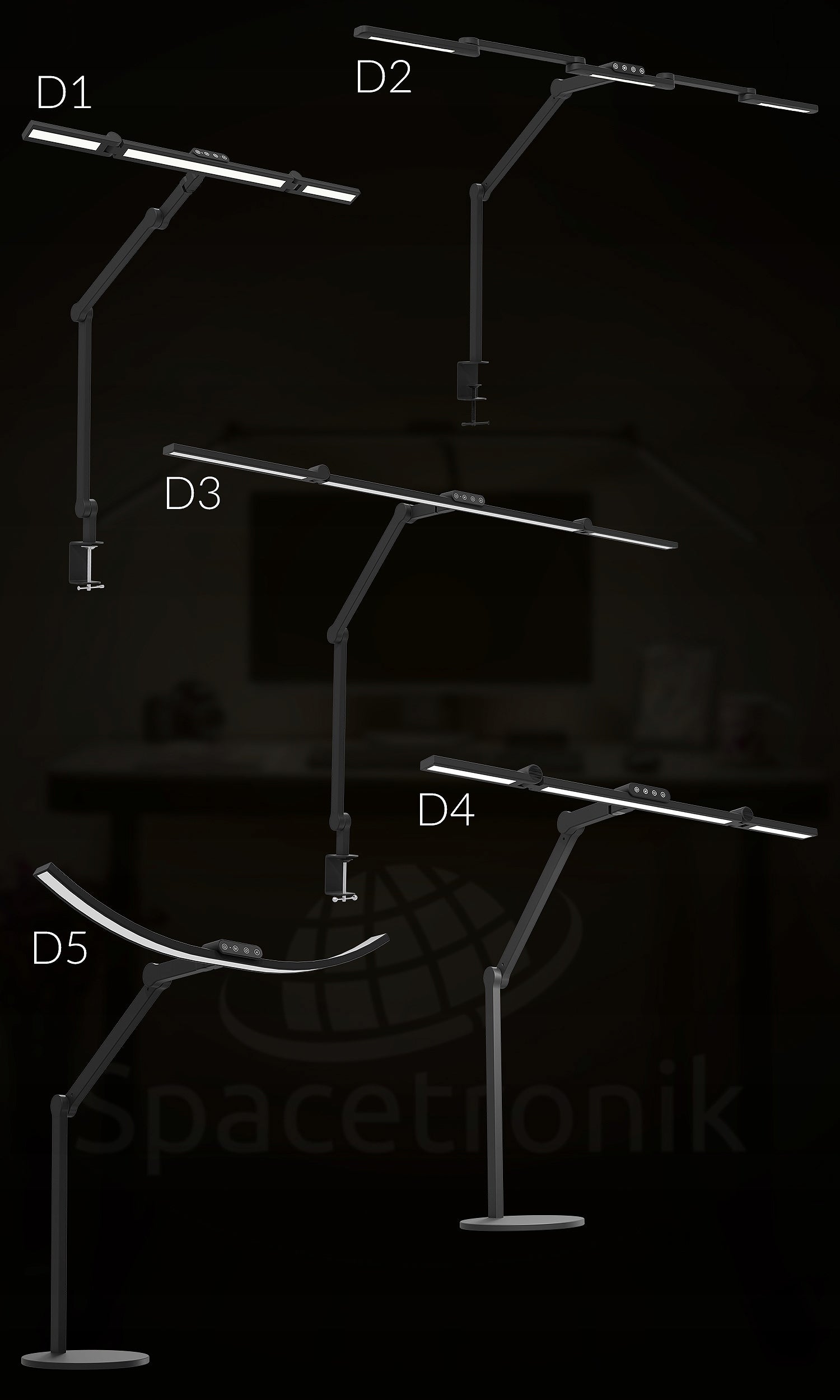 LED braižymo stalinis šviestuvas, šviesos spalvos temperatūros reguliavimas Glow D1