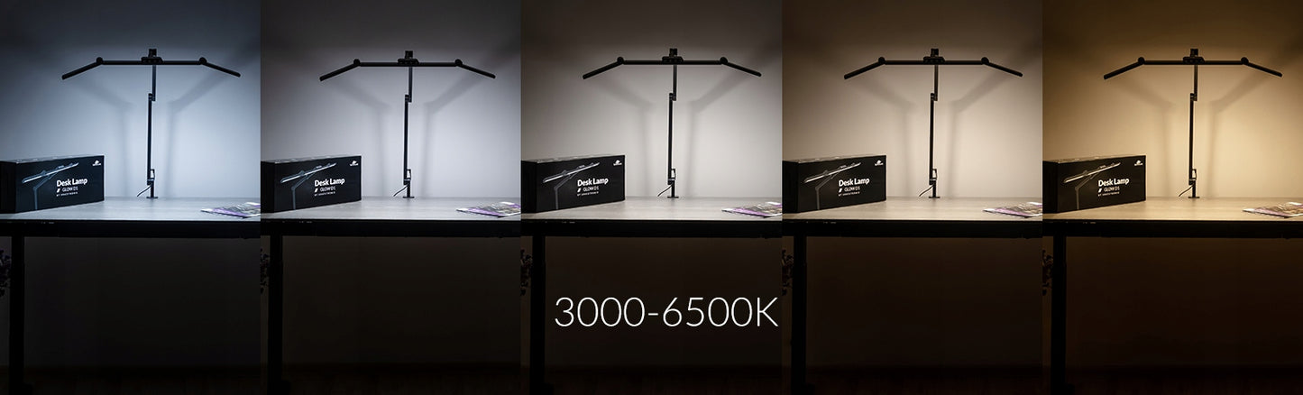 LED braižymo stalinis šviestuvas, šviesos spalvos temperatūros reguliavimas Glow D1