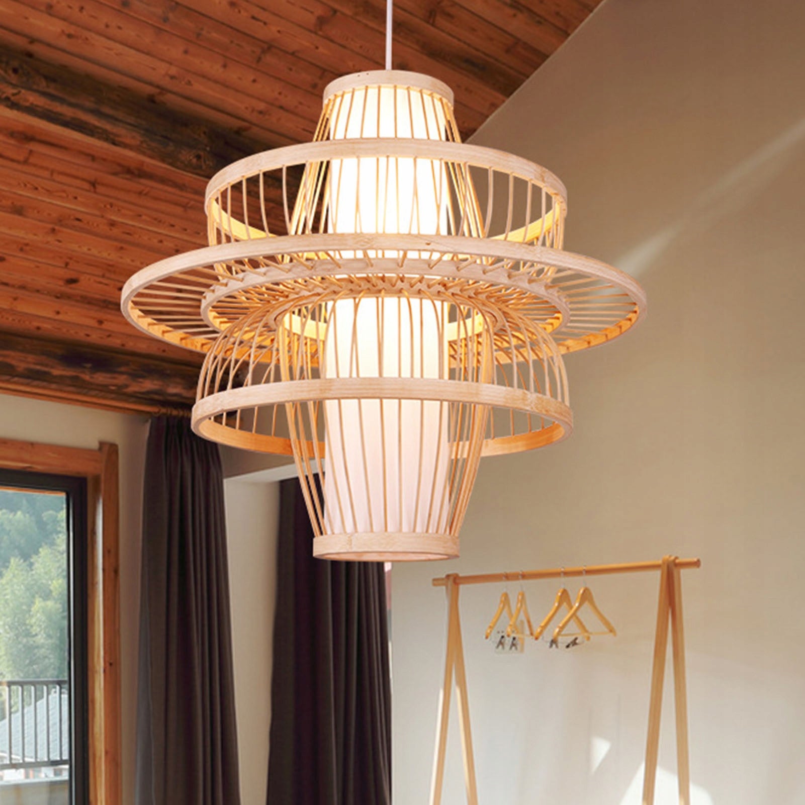 Bambukinė UV lemputė namų dekoracijai