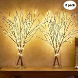 LED medžio šakų lemputės 2 vnt. dekoracija, kalėdinė, eglutė, kambarys, vaza