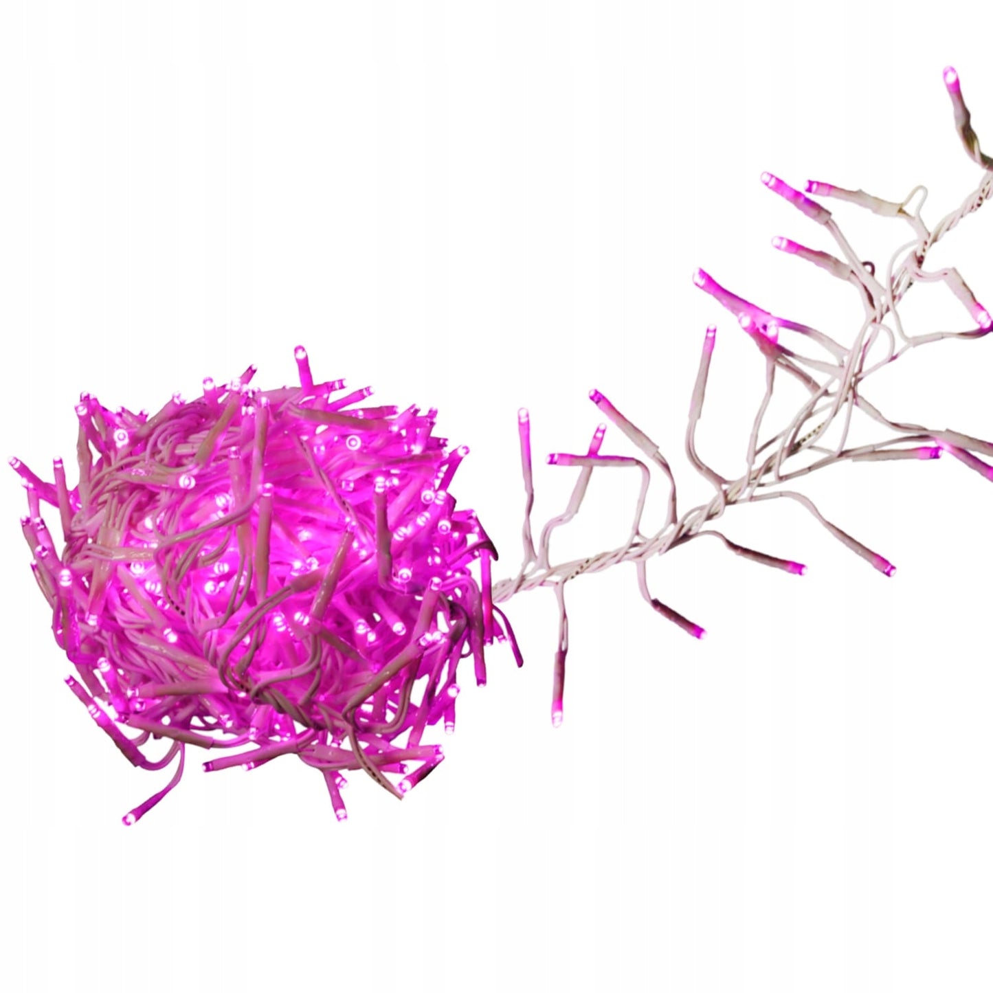 Kalėdinės lemputės 288 LED, guminio tipo, Cluster, rožinės, 2 m, KALĖDINĖ DEKORACIJA