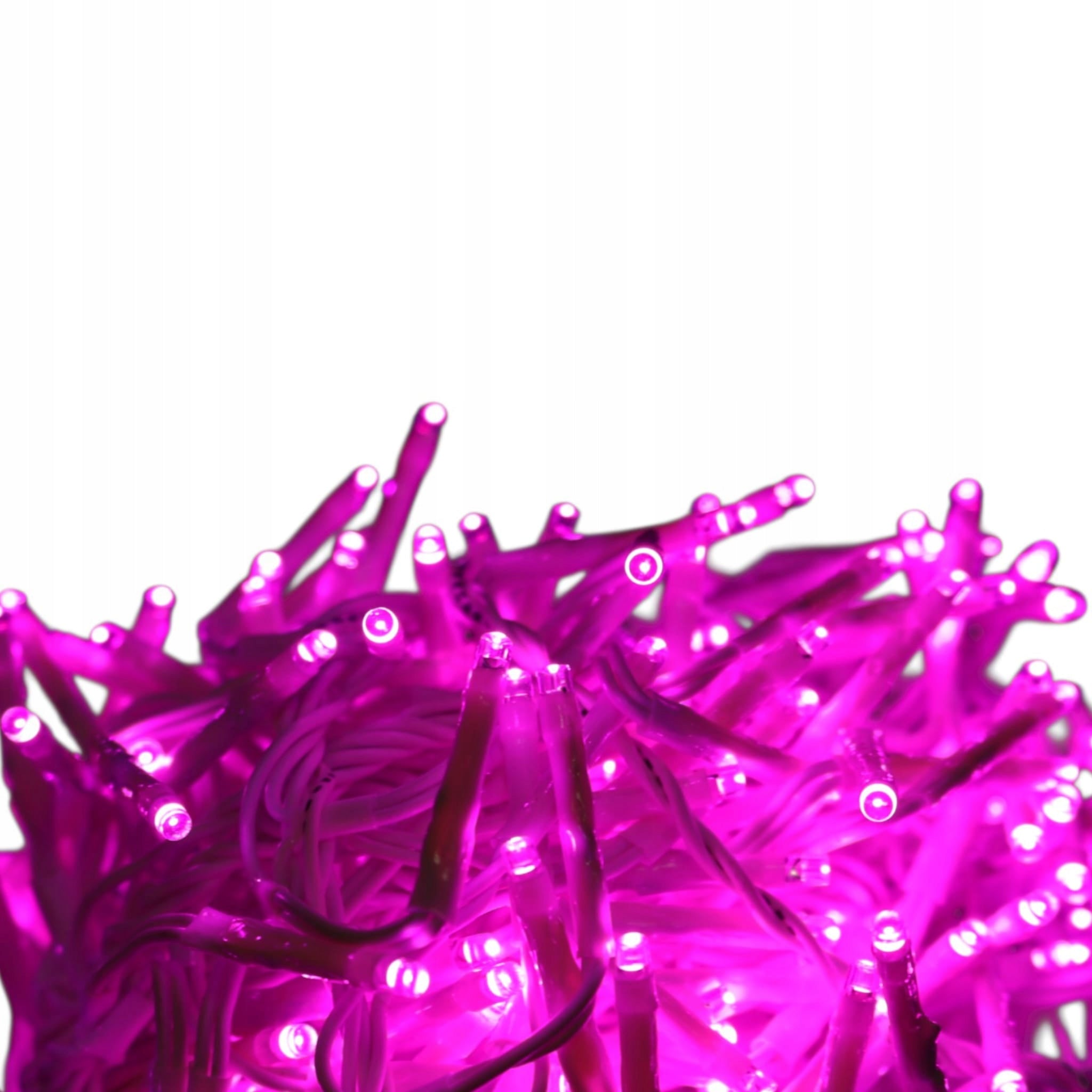 Kalėdinės lemputės 288 LED, guminio tipo, Cluster, rožinės, 2 m, KALĖDINĖ DEKORACIJA