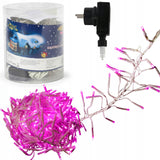 Kalėdinės lemputės 288 LED, guminio tipo, Cluster, rožinės, 2 m, KALĖDINĖ DEKORACIJA