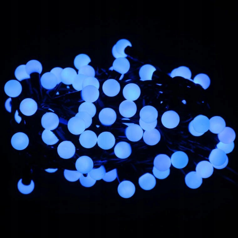 Kalėdinės lemputės ant laido 100 LED Mėlyni perliukai Šventinės