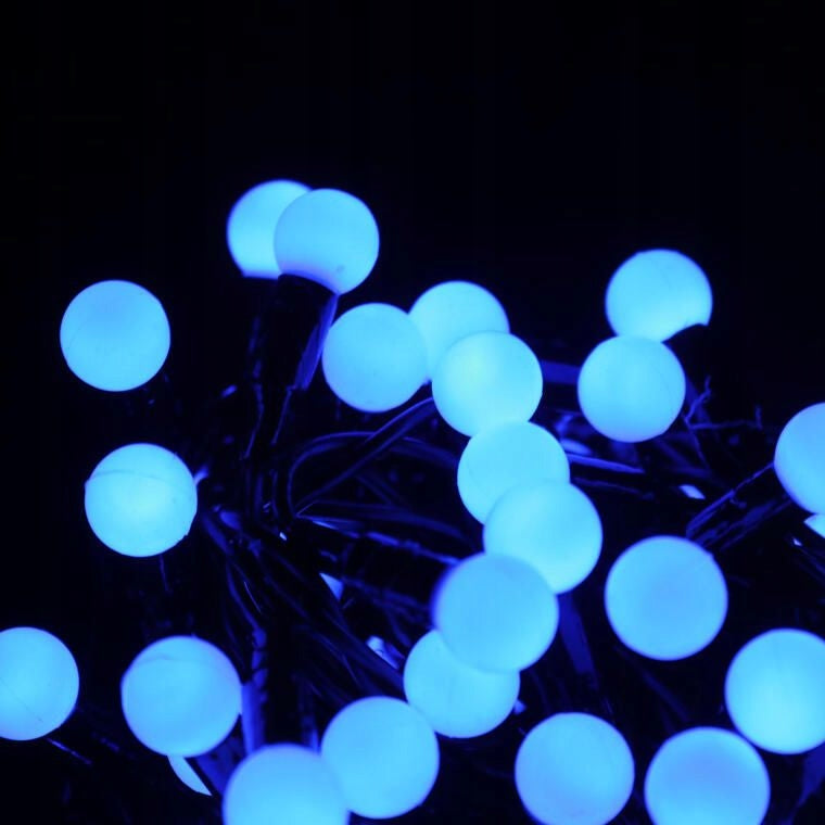 Kalėdinės lemputės ant laido 100 LED Mėlyni perliukai Šventinės
