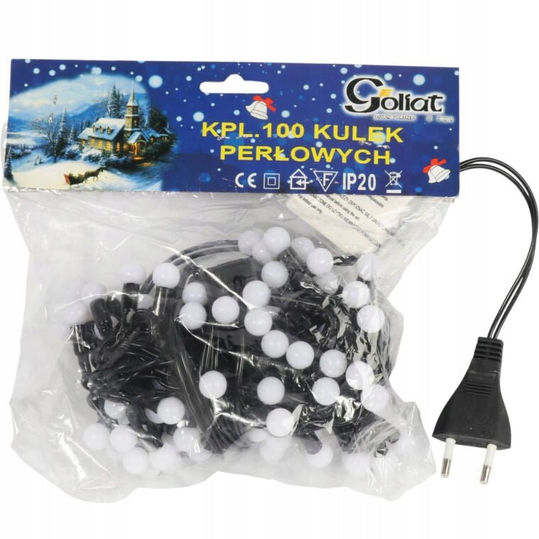 Kalėdinės lemputės ant laido 100 LED Mėlyni perliukai Šventinės