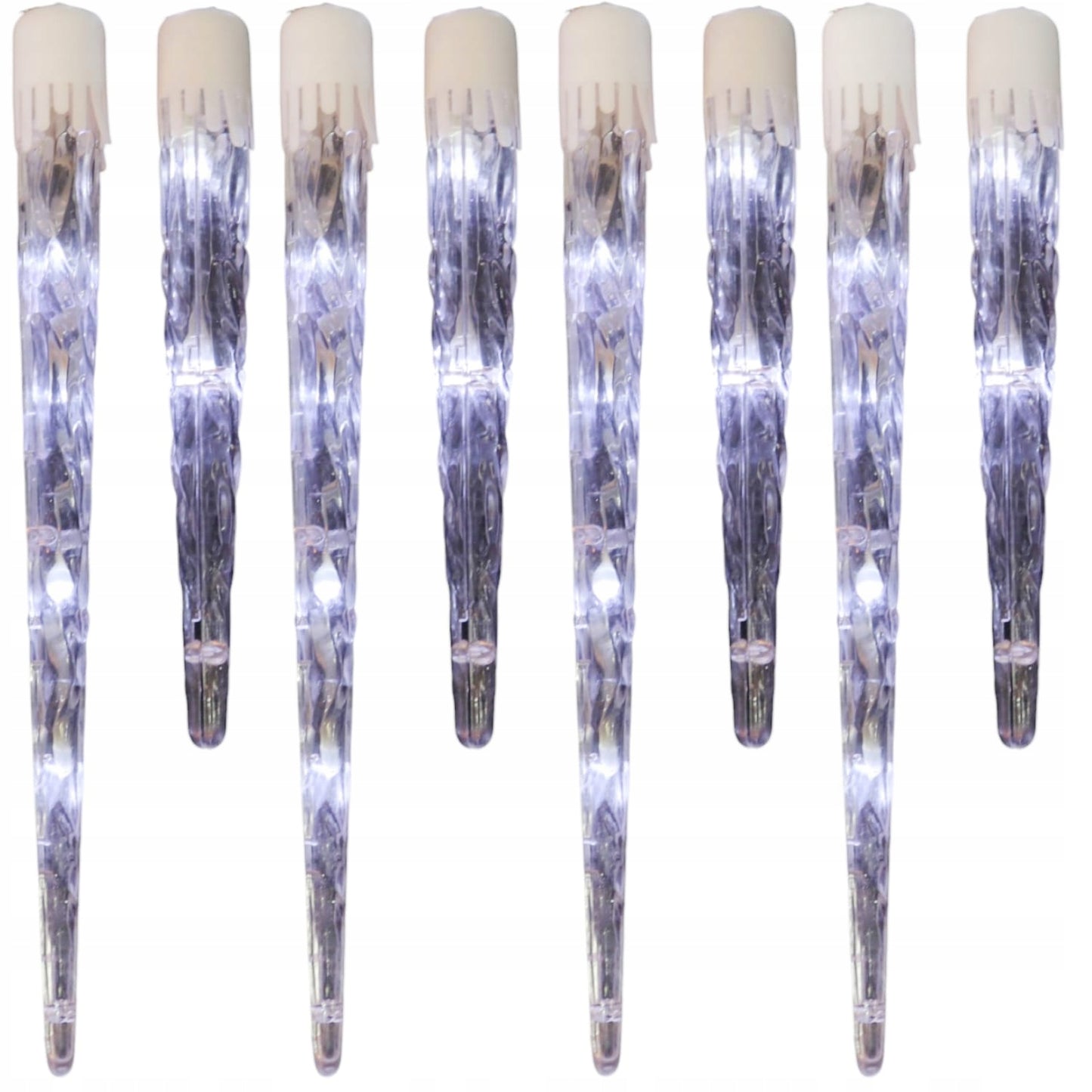 Lauko girliandos Varvantys varvekliai 24 vnt. 72 LED Stalaktitai šaltai balta