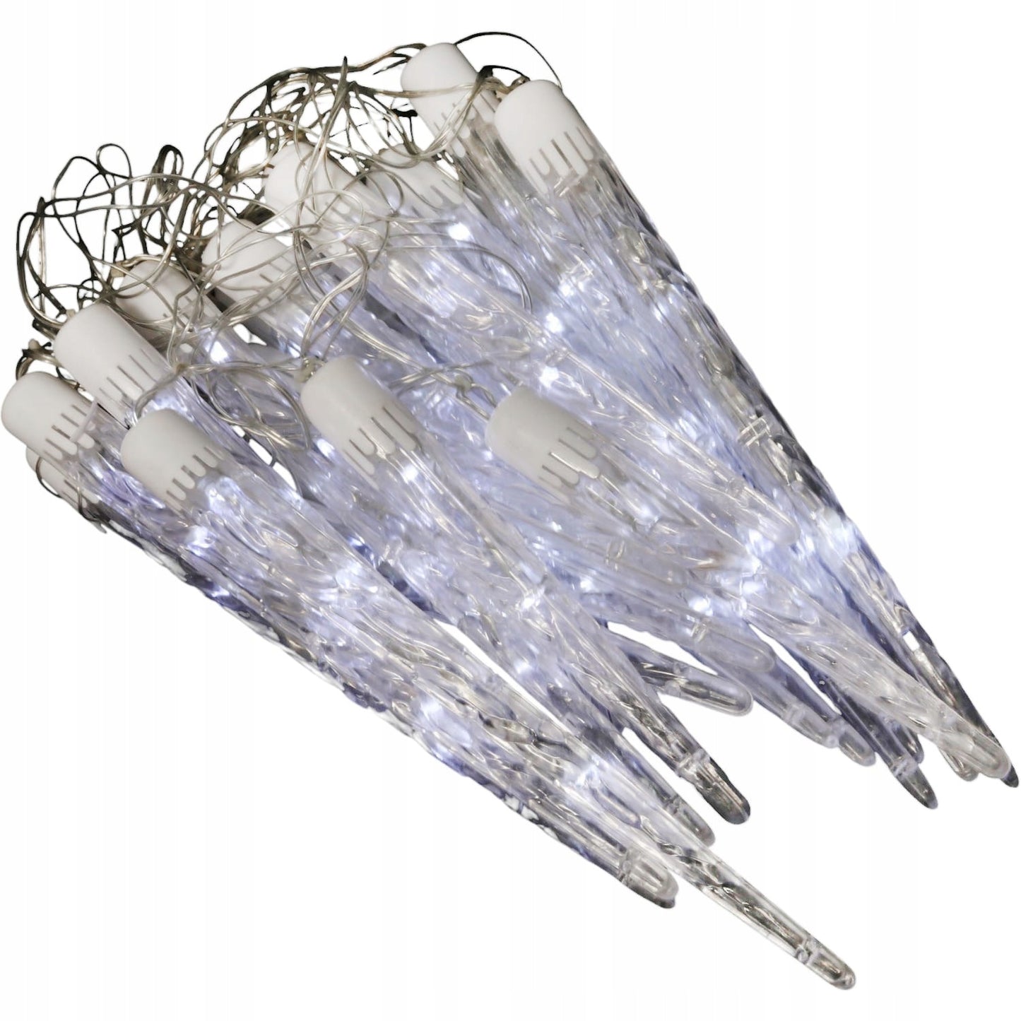 Lauko girliandos Varvantys varvekliai 24 vnt. 72 LED Stalaktitai šaltai balta