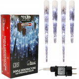 Lauko girliandos Varvantys varvekliai 24 vnt. 72 LED Stalaktitai šaltai balta