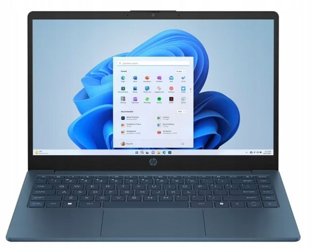 Nešiojamas kompiuteris HP 14 su 4 branduolių „Intel“ procesoriumi, 16 GB RAM / 640 GB SSD, 14 colių matinio paviršiaus ekranu, „Windows 11“, „Bluetooth 5.4“ – matinė, skirta mokymuisi