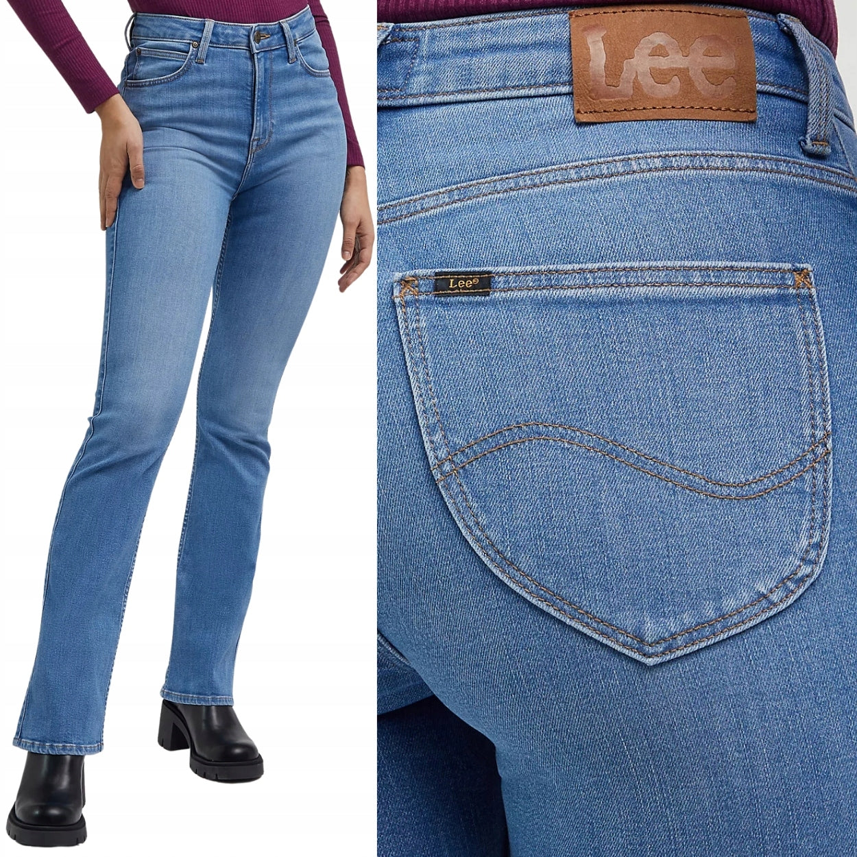 Lee BREESE BOOT bootcut Wave PLATĖJANČIOS MOTERIŠKOS DŽINSIKLĖS W28 L33