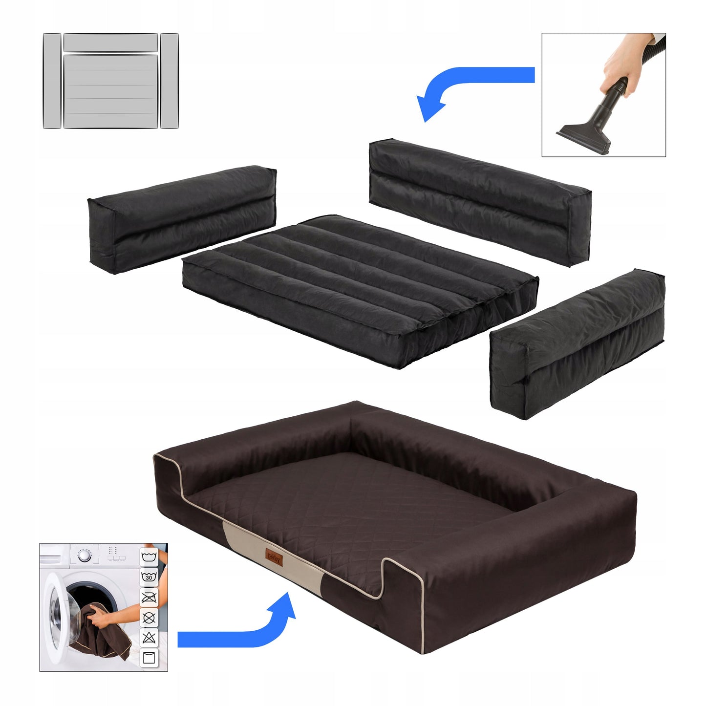 Šuns lova, Sofa Vandeniui atspari NUIMAMAS VIRŠELIS XXL 118x78 cm