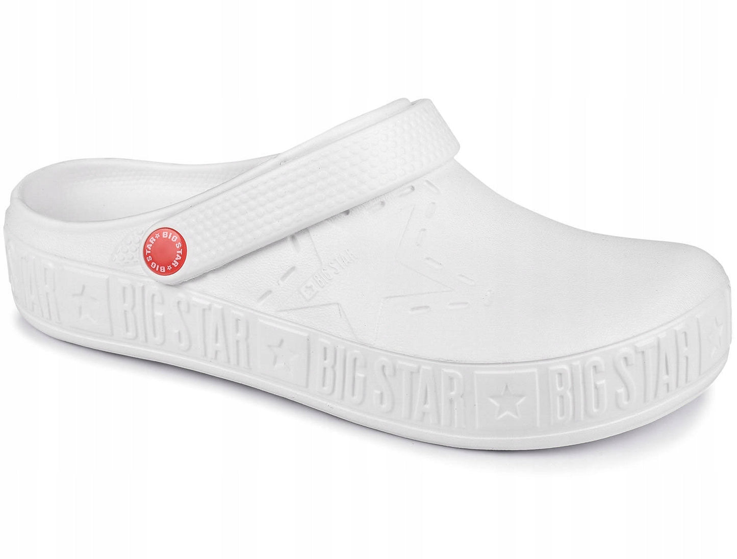 Lengvi moteriški mediniai klumpiniai šlepečiai BIG STAR sodo, paplūdimio, medicininiai balti 36