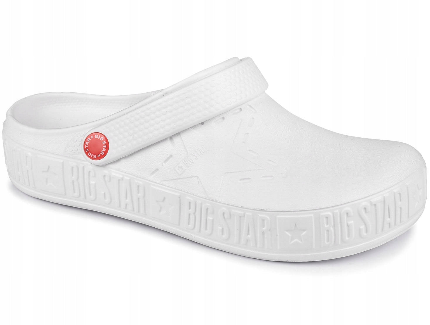 Lengvi moteriški mediniai klumpiniai šlepečiai BIG STAR sodo, paplūdimio, medicininiai balti 36
