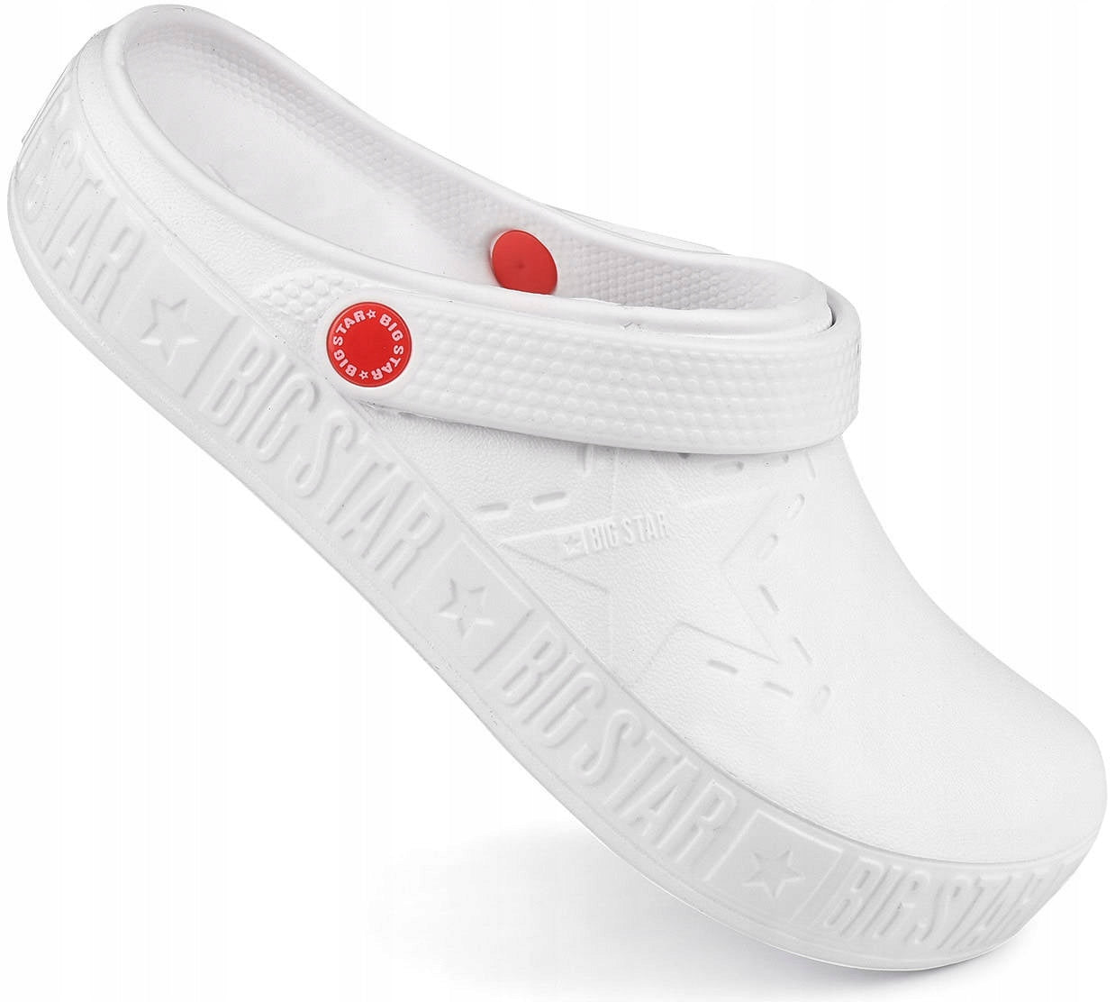 Lengvi moteriški mediniai klumpiniai šlepečiai BIG STAR sodo, paplūdimio, medicininiai balti 36