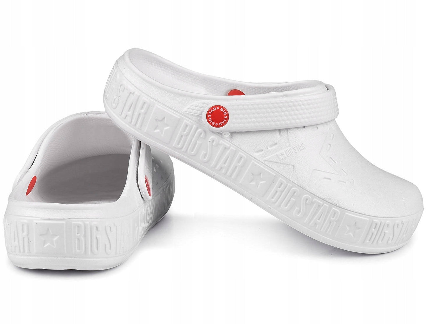 Lengvi moteriški mediniai klumpiniai šlepečiai BIG STAR sodo, paplūdimio, medicininiai balti 36