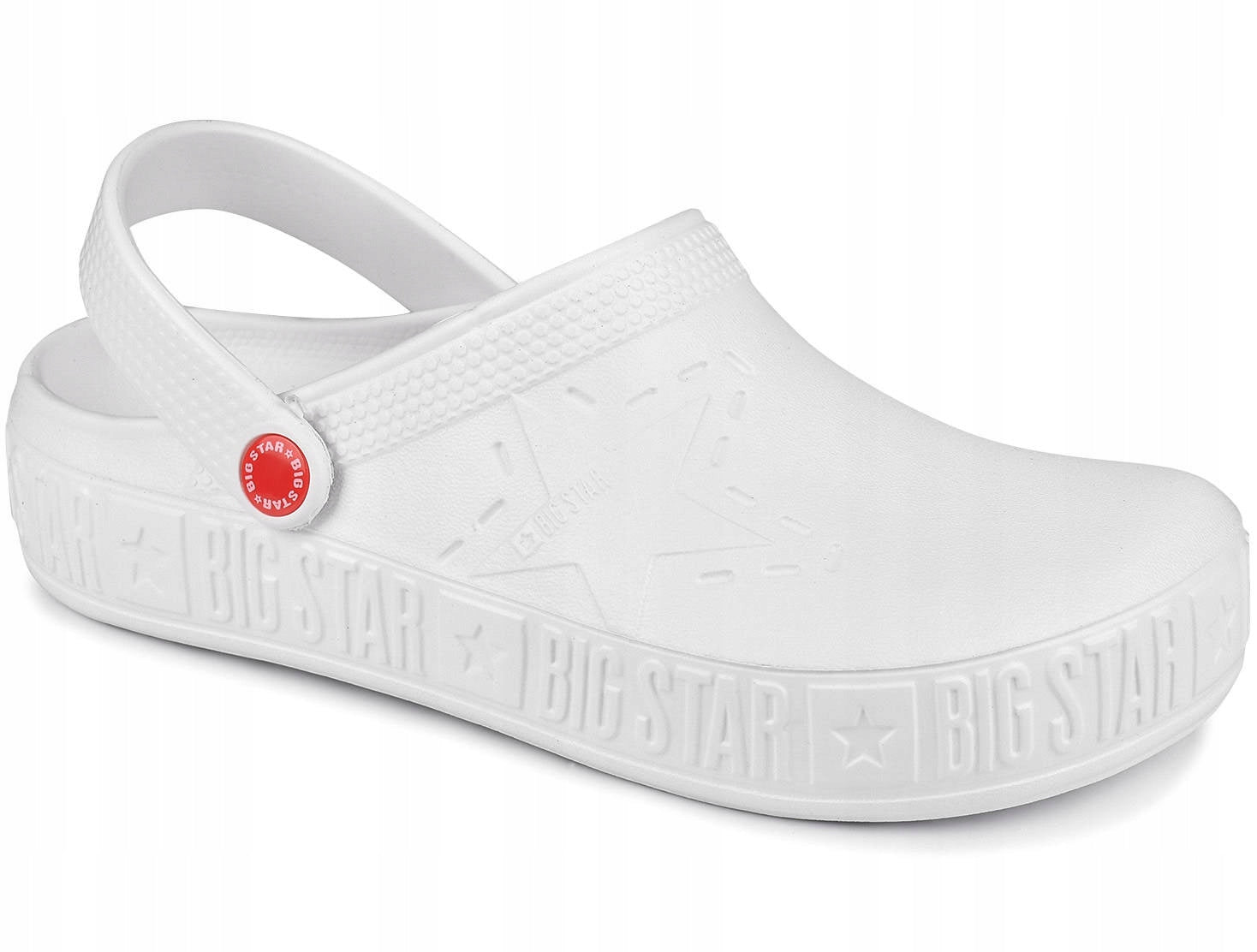 Lengvi moteriški mediniai klumpiniai šlepečiai BIG STAR sodo, paplūdimio, medicininiai balti 36