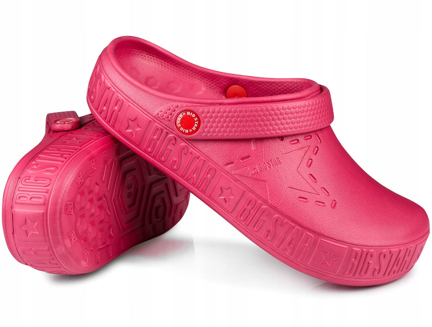 Lengvi moteriški "BIG STAR" šlepetės-klumpės, sodo, paplūdimio, putplasčio, fuksijų spalvos, 38 dydis