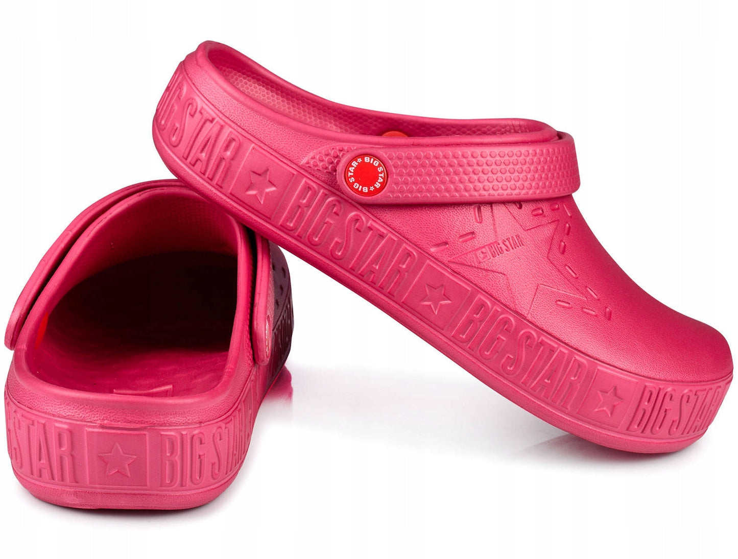 Lengvi moteriški "BIG STAR" šlepetės-klumpės, sodo, paplūdimio, putplasčio, fuksijų spalvos, 38 dydis
